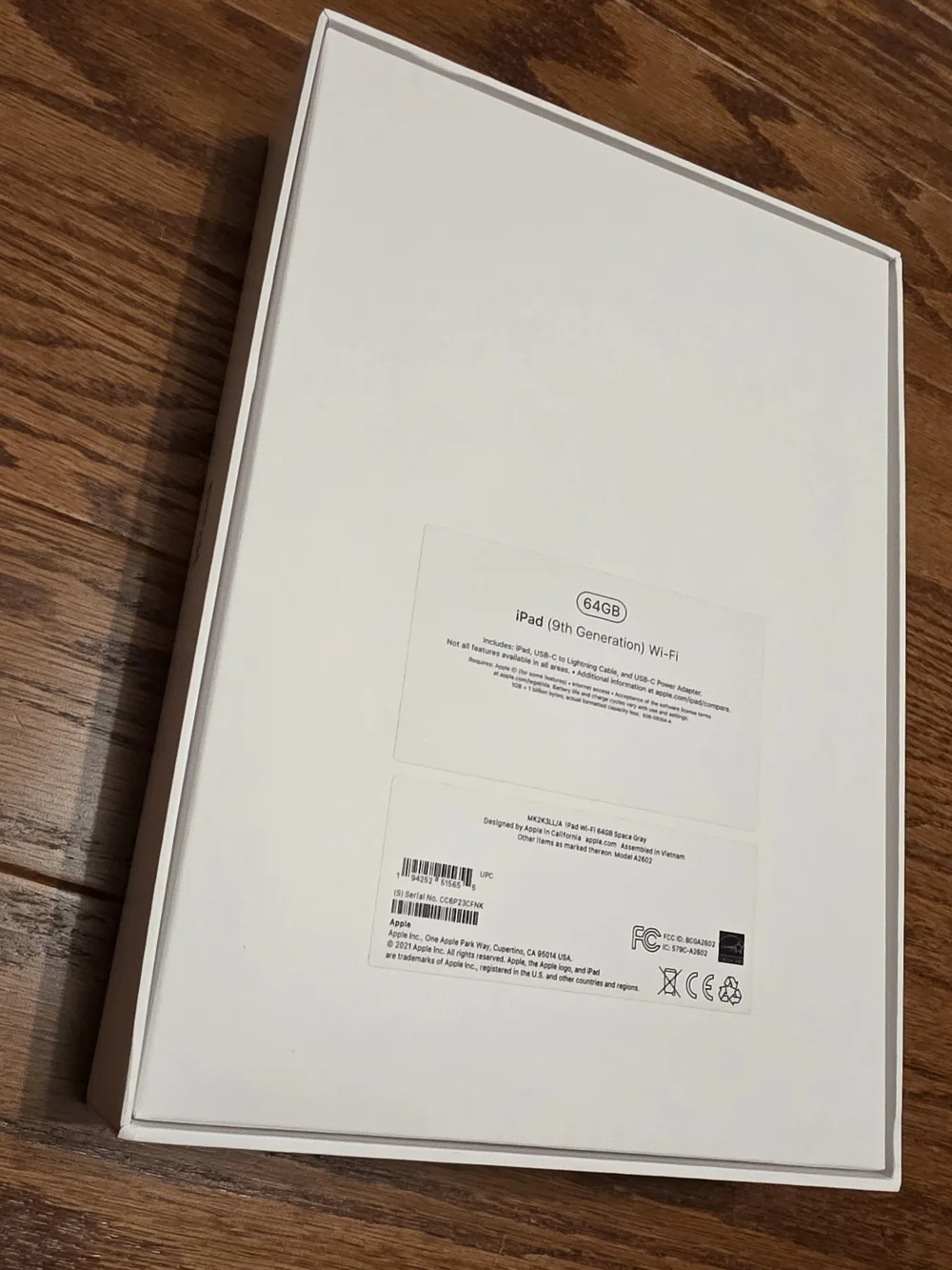 Apple iPad 9th Generation 64GB Wi-Fi Original Empty Box & Packaging Only